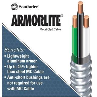 Southwire 102 x 25 ft. Solid CU MC (Metal Clad) Armorlite Cable 68581821