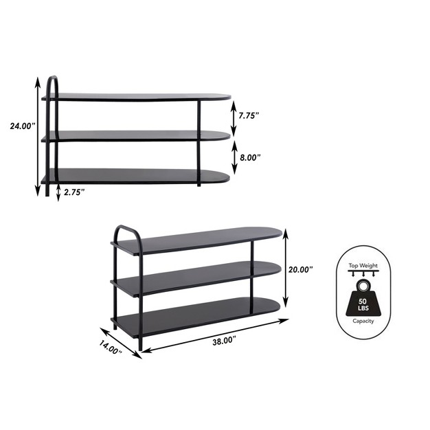 9 pair 3 tier Iron Curved Decker Shoe Rack