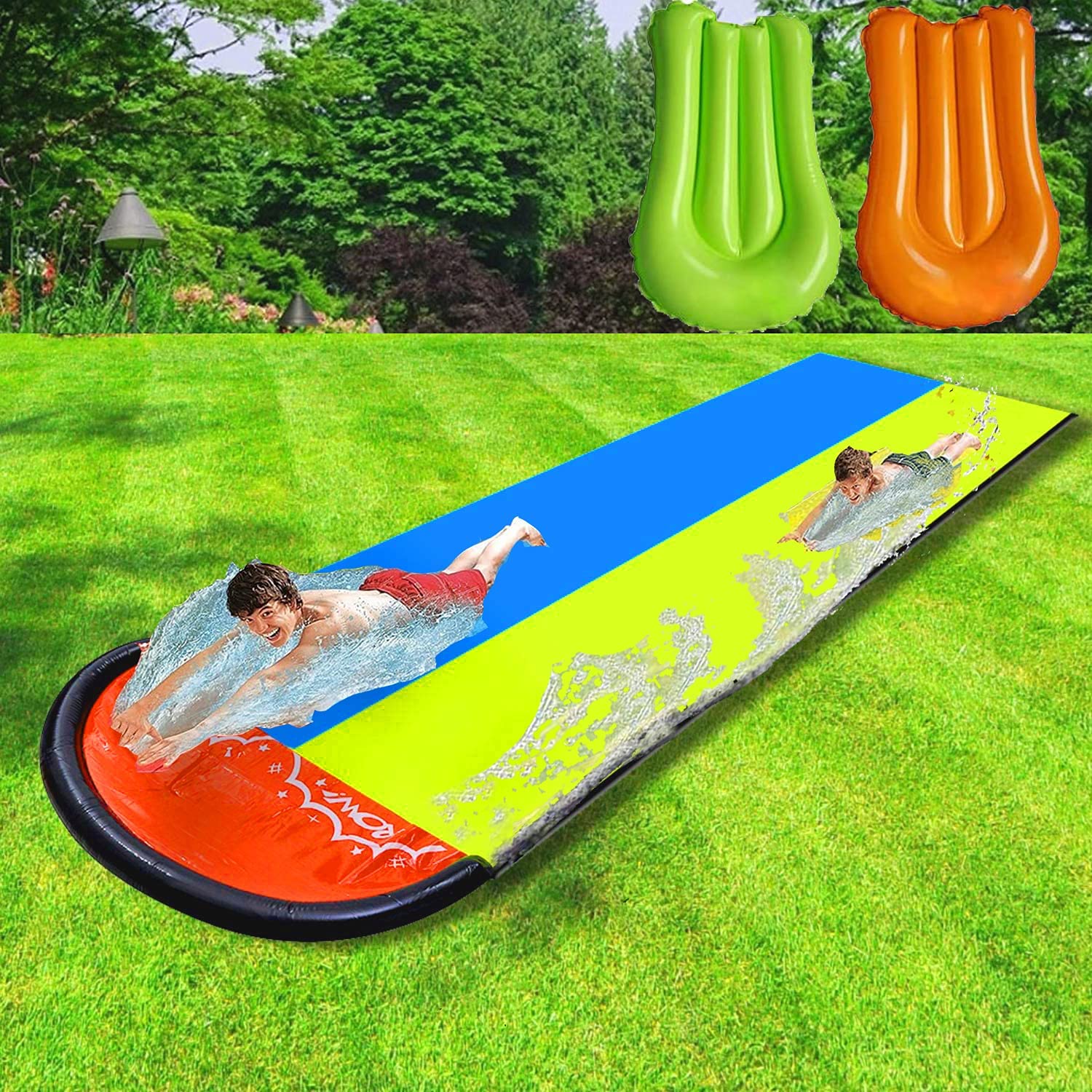 Intera Water Slides for Kids and Adults Backyard, Outdoor Summer Water Mat Toys for Garden Lawn