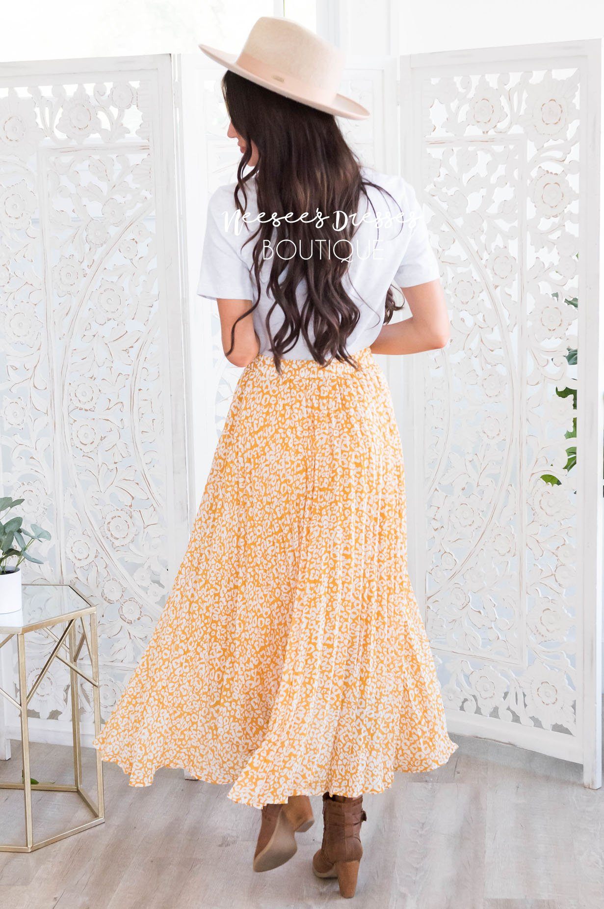 Lost Time Modest Leopard Print Skirt