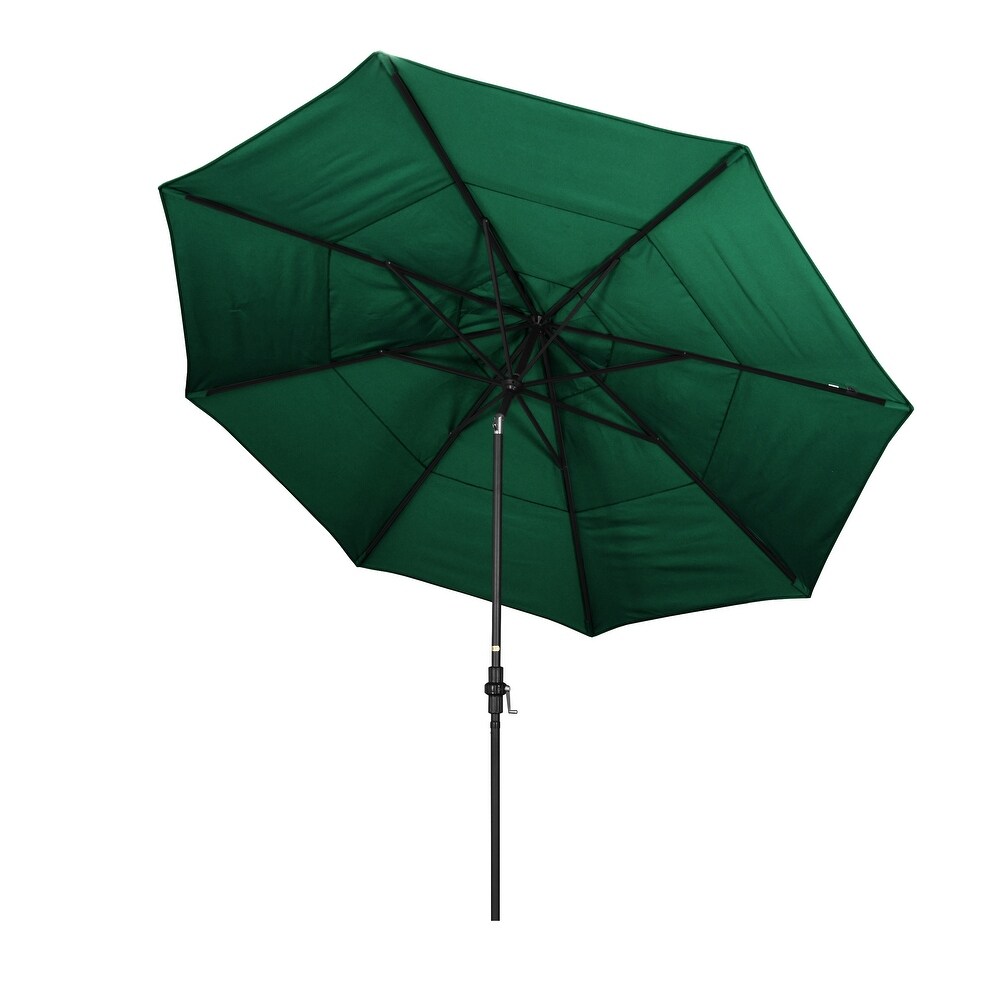 California Umbrella 11 Foot Round Aluminum  Crank Open Collar Tilt Patio Umbrella  Sunbrella Fabric