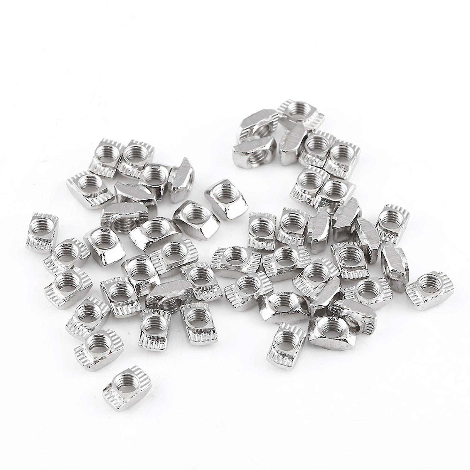 T Slot Hammer Head Nut Nickel Plated Carbon Steel Fastener For Aluminum Profile (EU20 M4*10*6)