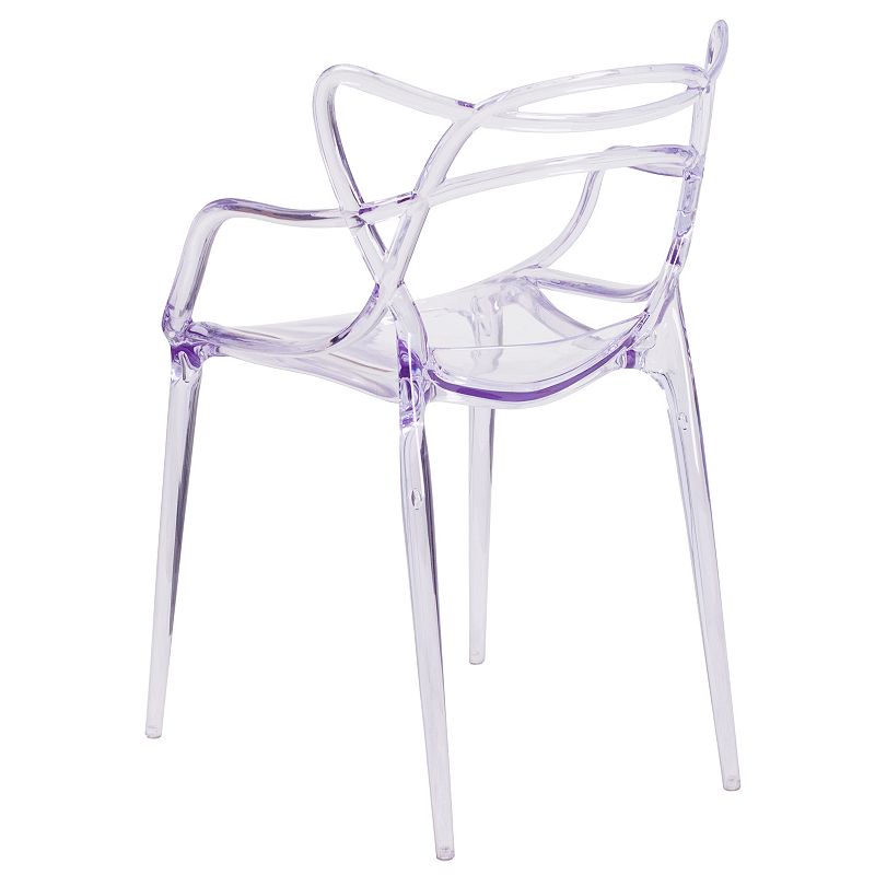 Emma And Oliver 4 Pack Transparent Stacking Side Chair