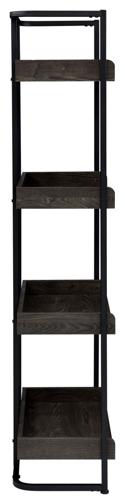 Ember 4 shelf Bookcase Dark Oak and Sandy Black   Modern   Bookcases   by Modon  Houzz