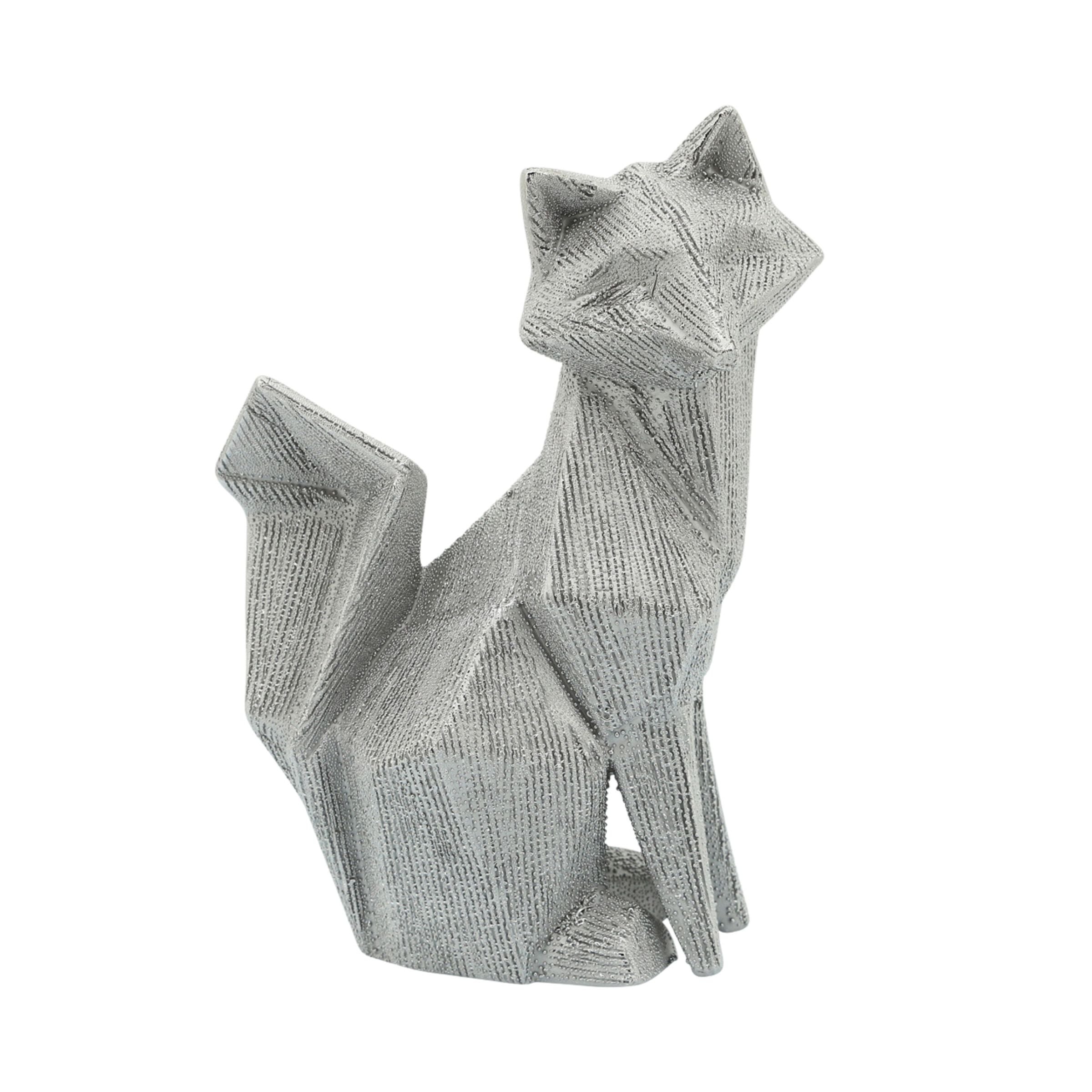 Beaded Fox Ceramic Figurine - Silver 14809-05