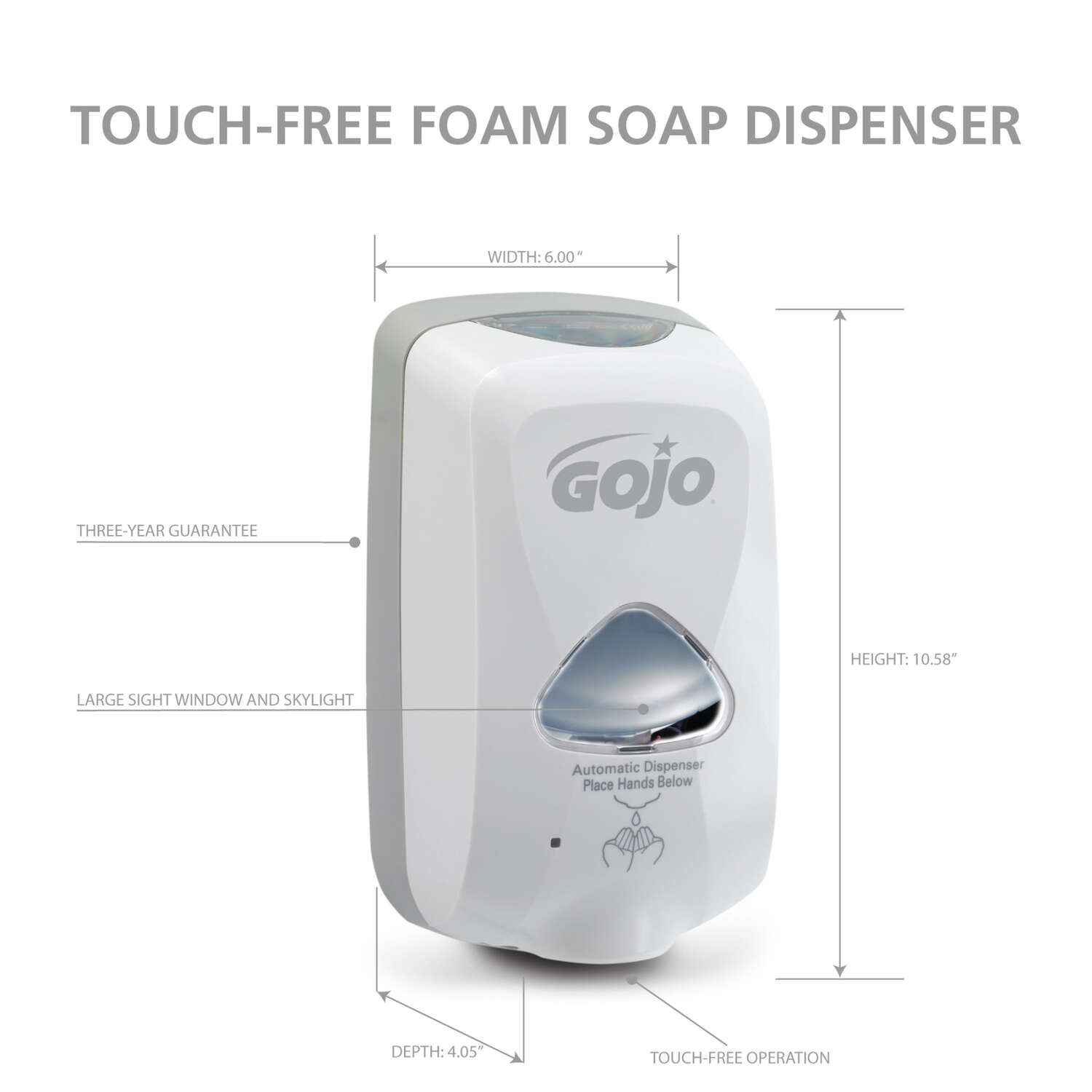 Gojo 1200 ml Wall Mount Touch Free Foam Dispenser