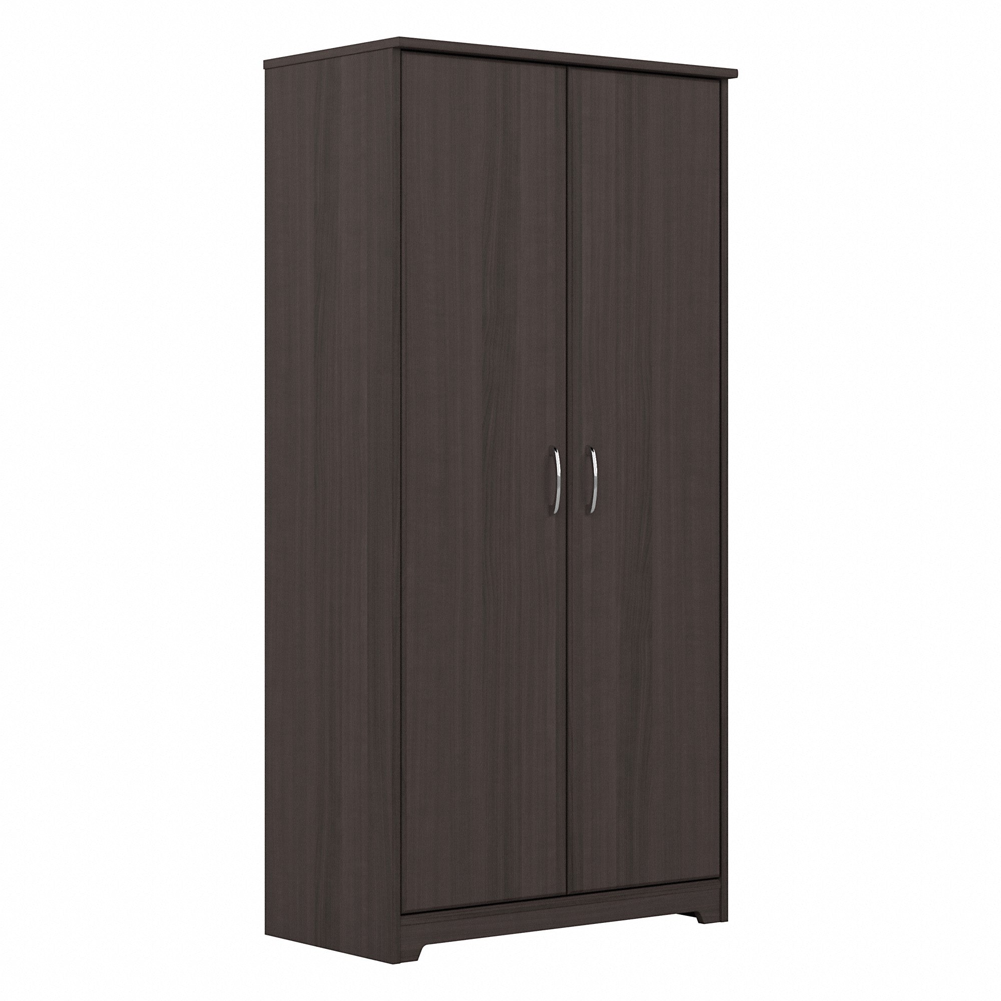 Bush Furniture Cabot Tall Bathroom Storage Cabinet with Doors in Heather Gray