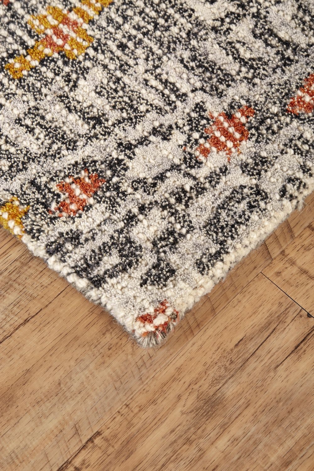 Binada Hand Tufted Gray and Orange Rug by BD Fine