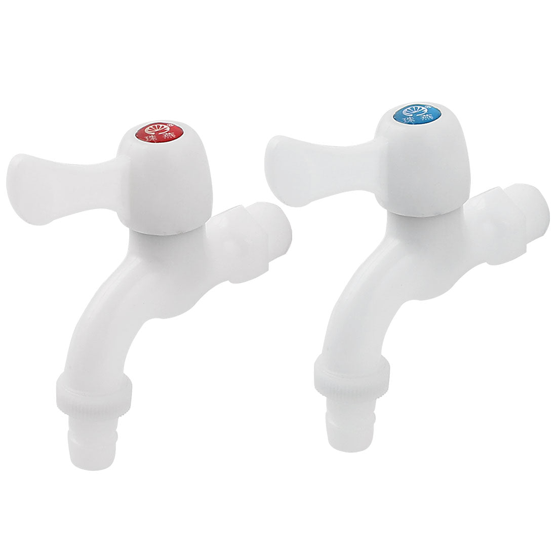 Plastic Handle 20mm Thread Water Dispenser Tap Spigot White 2pcs