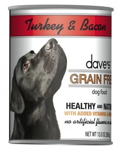 Daves Grain Free Turkey and Bacon Canned Dog Food