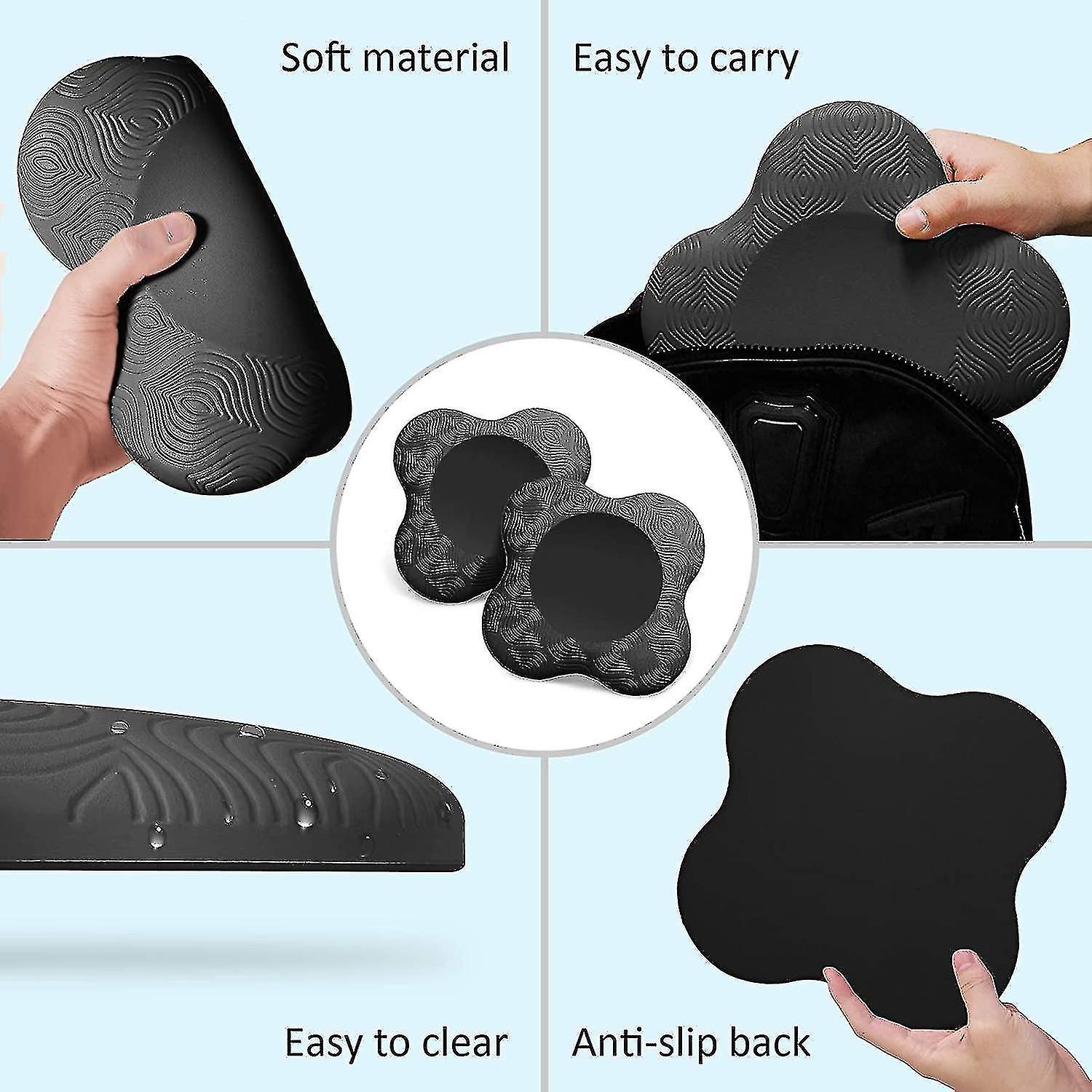 2 Pack Yoga Knee Pads， Yoga Kneeling Support Comfortable Lightweight Yoga Knee Pads， Black