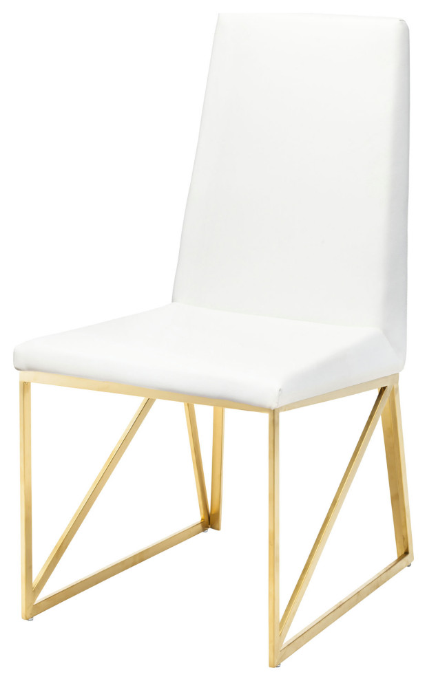 Caprice White Naugahyde Dining Chair  HGTB316   Contemporary   Dining Chairs   by Kolibri Decor  Houzz