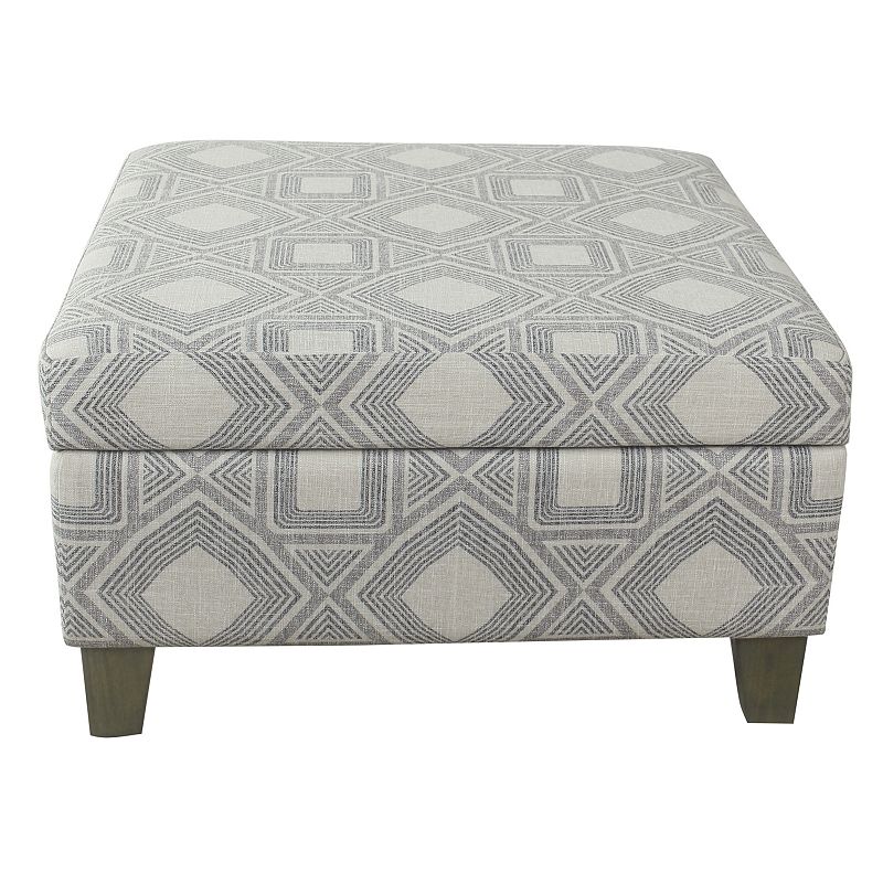 HomePop Luxury 28-in. Square Storage Ottoman