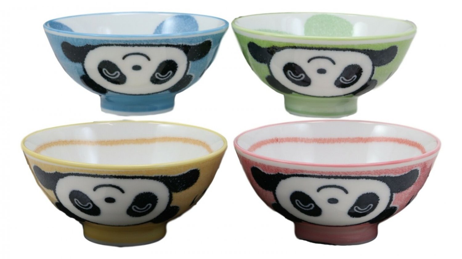 1 Giant Panda In Pastel Colors Porcelain Bowls 4 Piece Set EBR02