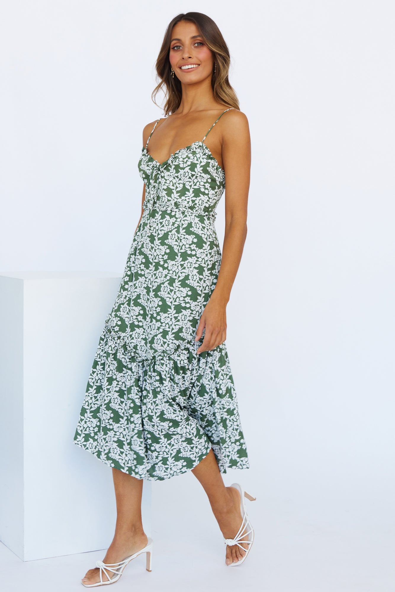 Echoes Of Summer Midi Dress Green