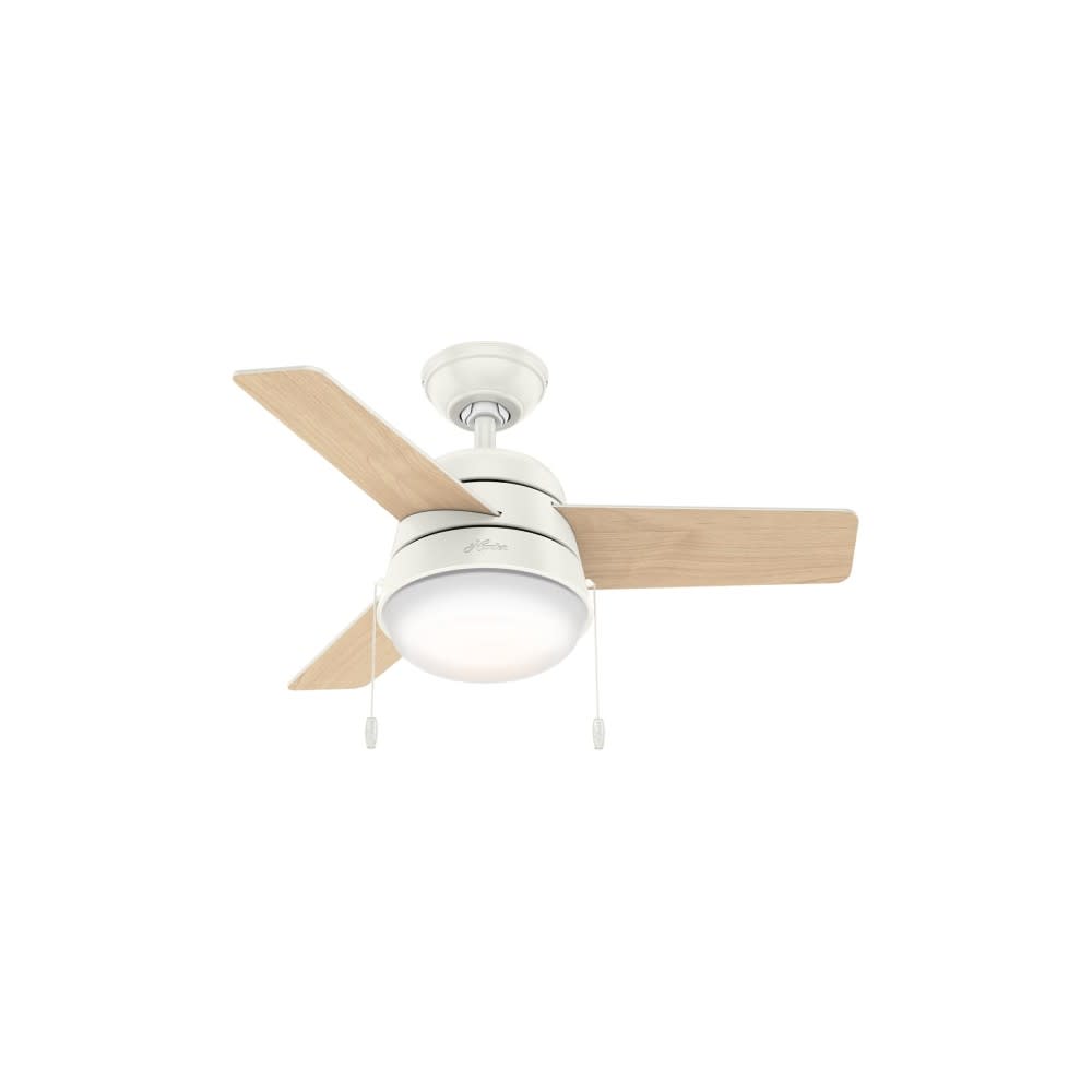 Hunter Aker Ceiling Fan 36 Fresh White/Natural Wood ;