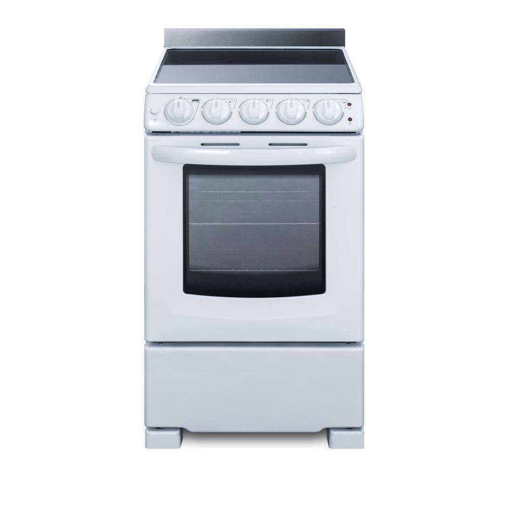 Summit Appliance 20 in. 2.3 cu. ft. Slide-In Electric Range in White REX2051WRT