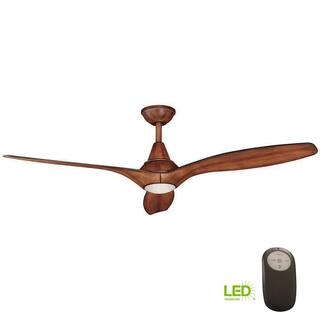 Home Decorators Collection Tidal Breeze 56 in. LED Indoor Distressed Koa Ceiling Fan with Light Kit and Remote Control 54662