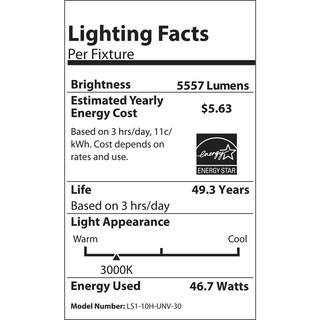 NICOR LS1- 4 ft. High Output 425-Watt White Integrated LED Linear Strip Light in 3000K LS1-10H-UNV-30