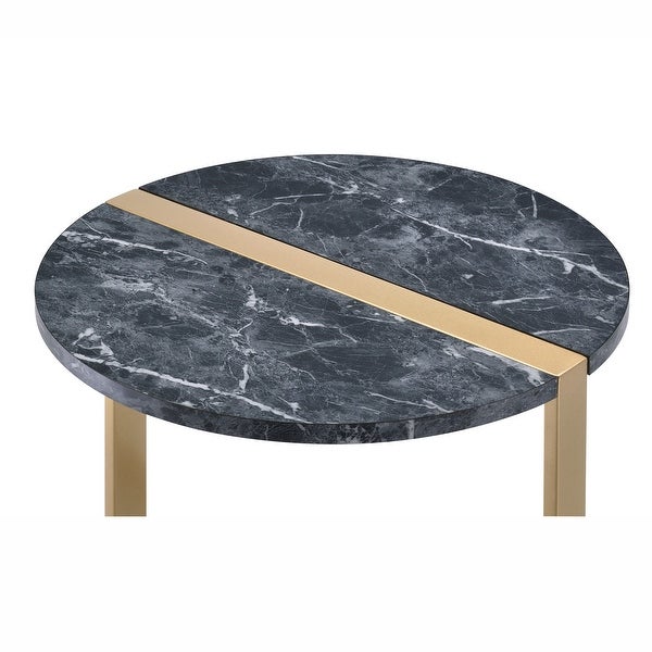 Furniture of America Vannen Contemporary 18-inch Faux Marble Side Table