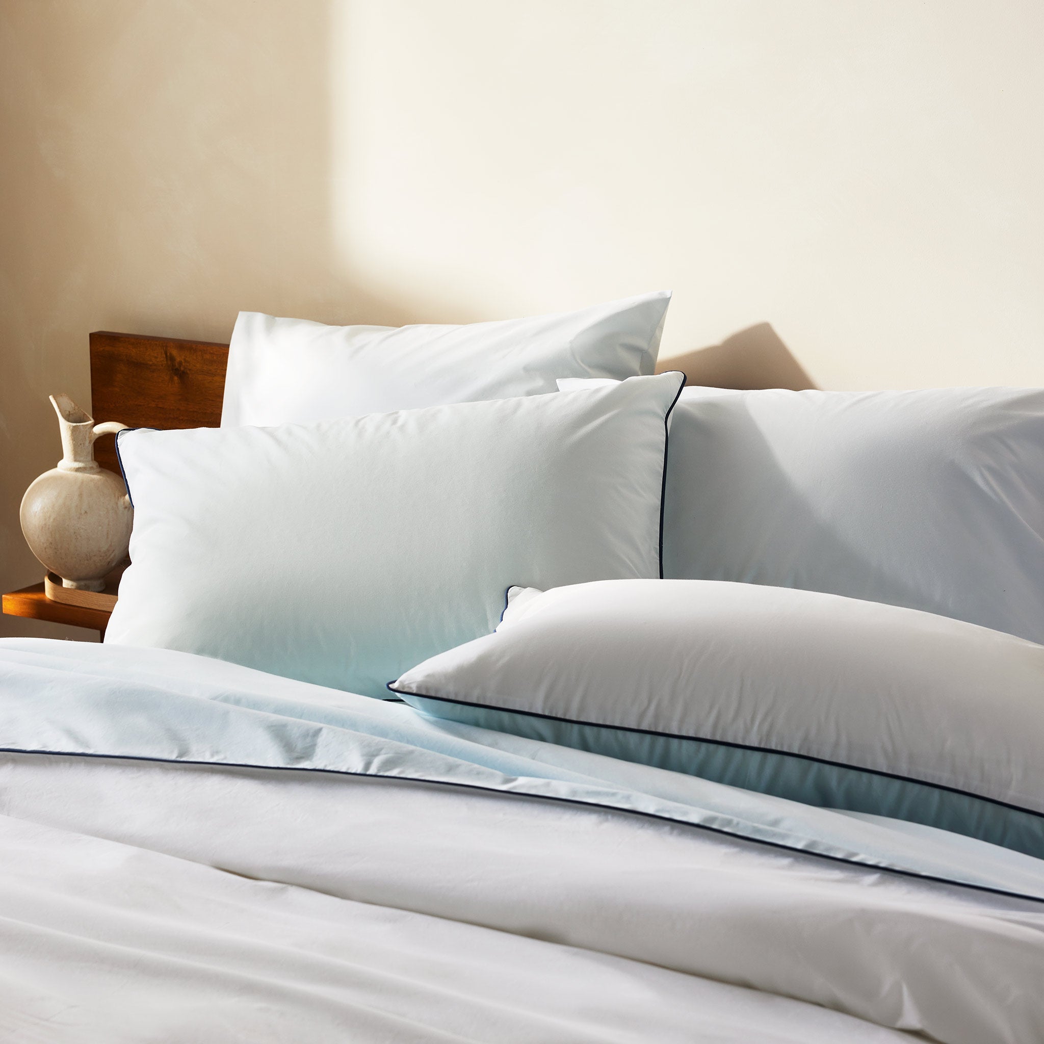 Piped Classic Percale Duvet Cover - Last Call