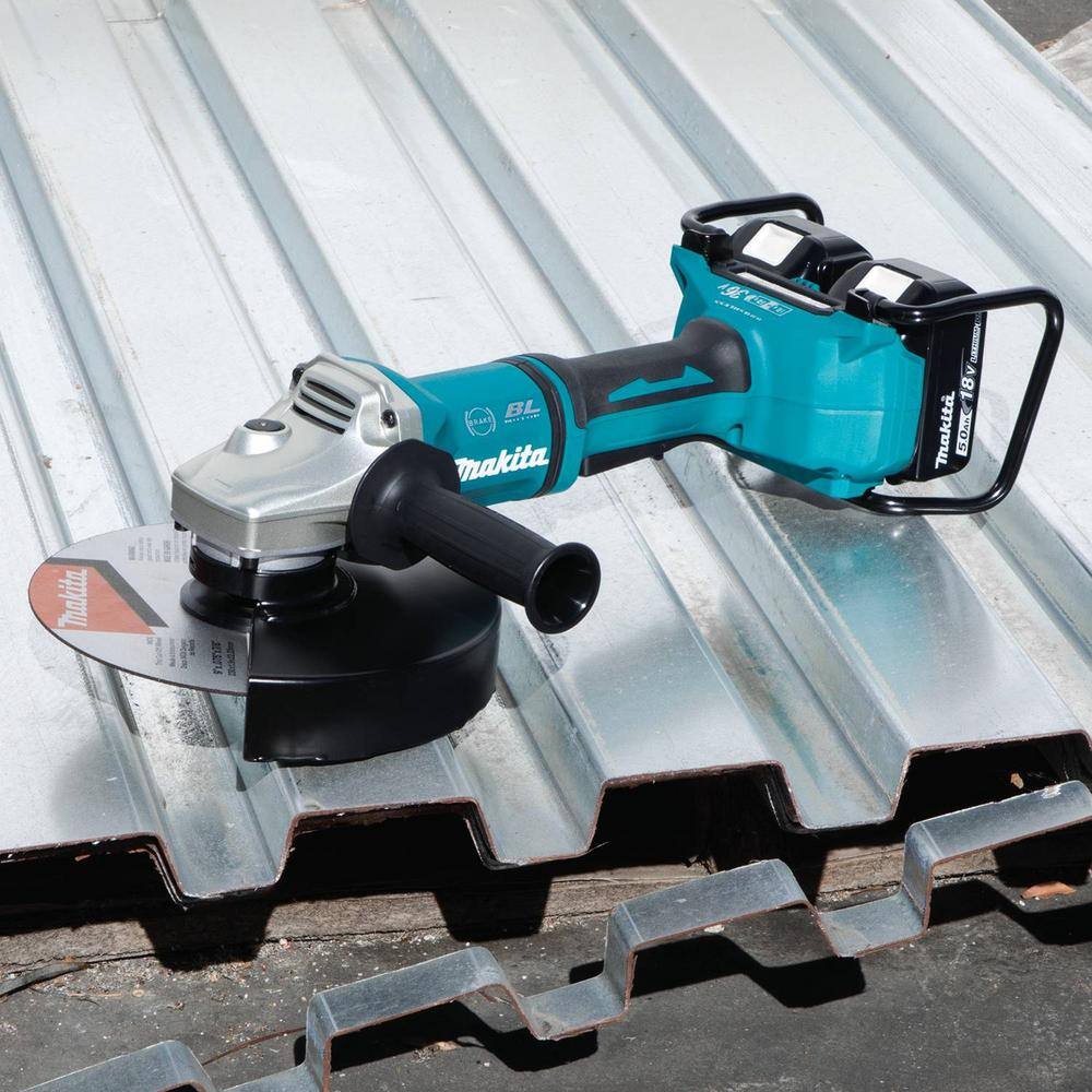 Makita 18V X2 LXT Lithium-Ion (36V) Brushless Cordless 9 in. Paddle Switch Cut-OffAngle Grinder Kit w Electric Brake 5.0Ah XAG13PT1