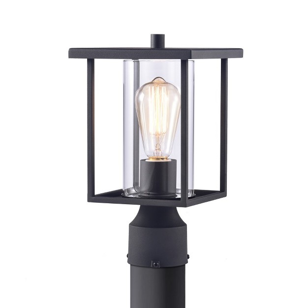 C Cattleya 1 light 7 In Black Outdoor Post Light With Clear Glass