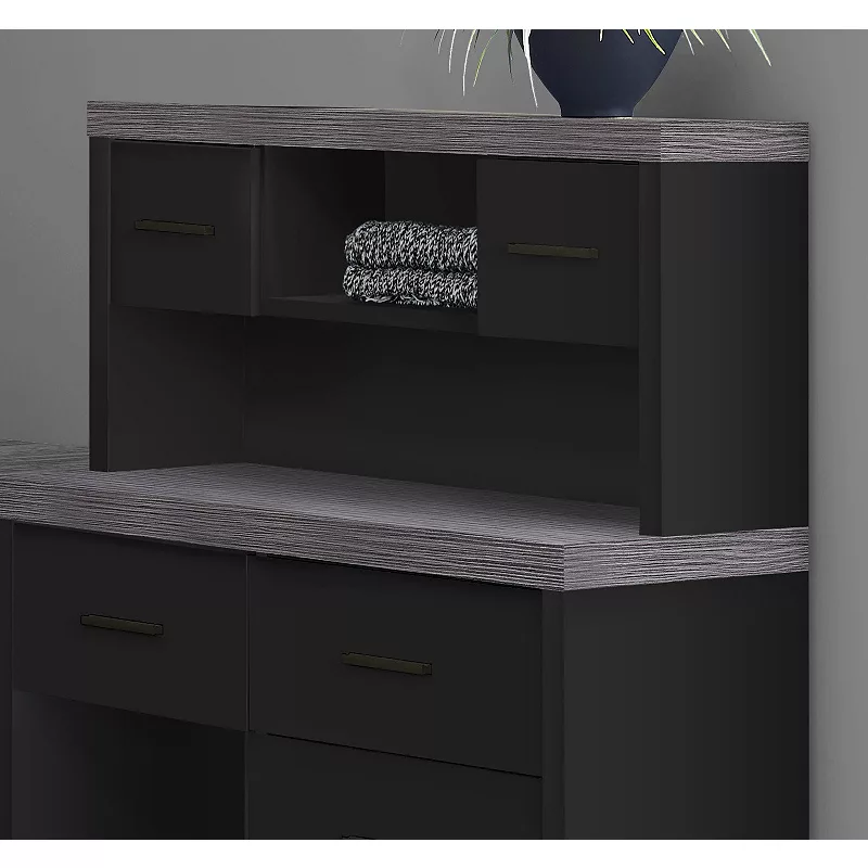 62.75 Black and Gray Contemporary L-Shaped Computer Desk