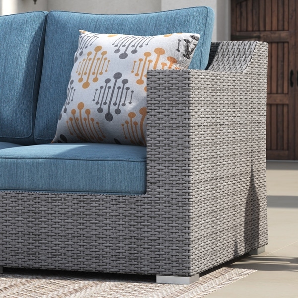 Corvus Martinka 6pc. Outdoor Grey Wicker Sectional Set