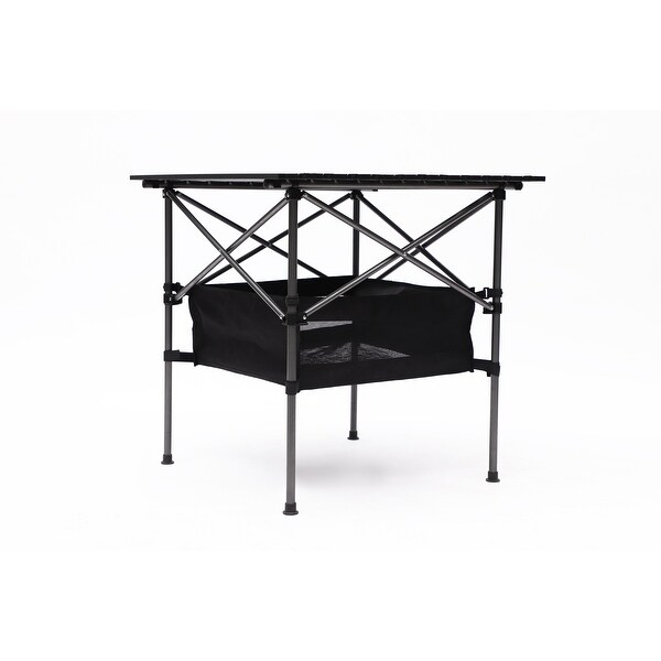 1piece Folding Outdoor Table with Carrying Bag，Lightweight Aluminum Rollup Square Table for indoor