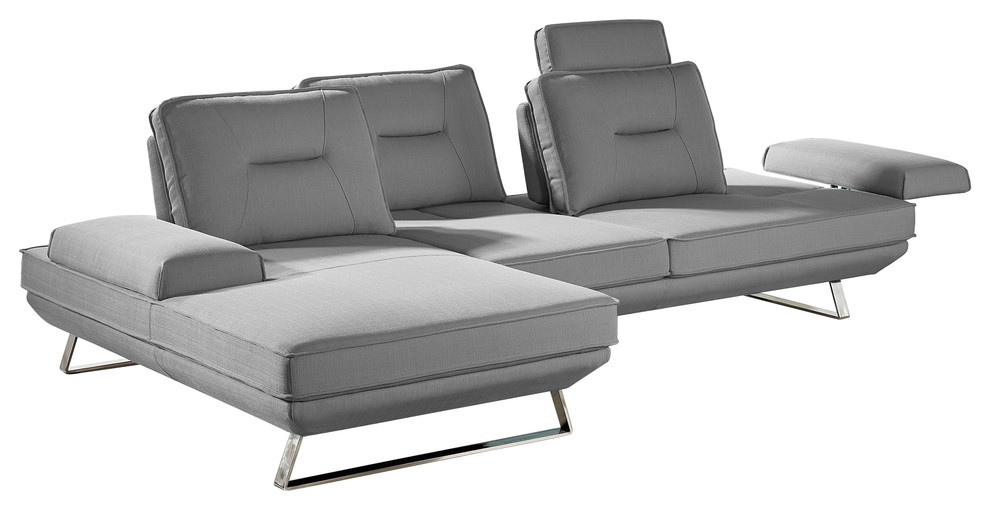 Modern Light Gray Fabric Sondra Sectional   Contemporary   Sectional Sofas   by Zuri Furniture  Houzz