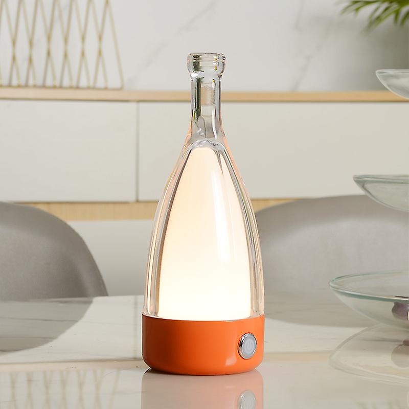 Hotel Bar Bottle Design Indoor Decoration Night Light Wine Bottle Rechargeable Table Led Lamp With Usb Charging Port Bedroom