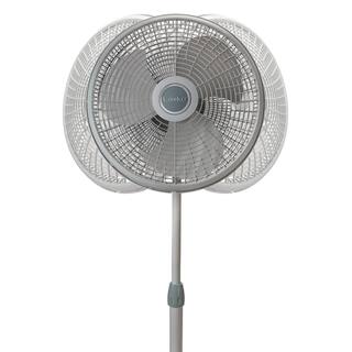 Lasko Performance Adjustable-Height 16 in. 3 Speed Grey Oscillating Pedestal Fan 2526