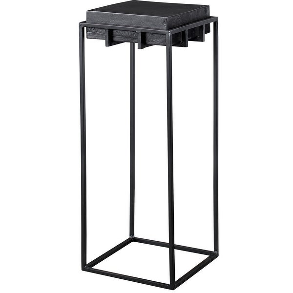 Uttermost Telone Black Pedestal Table