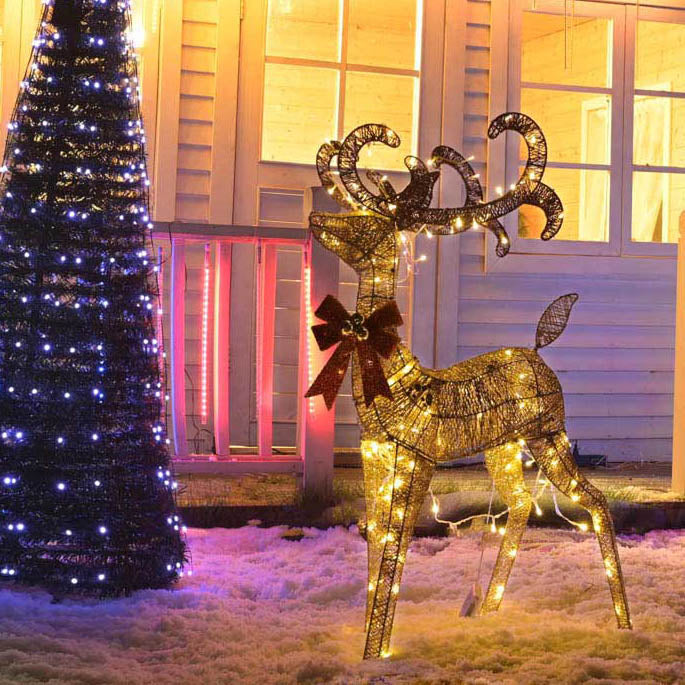 Yescom Lighted Christmas Reindeer Set Outdoor Christmas Yard