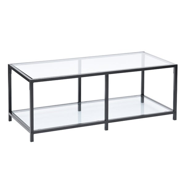 Black Glass Coffee Table Small Modern Square Simple Center Table