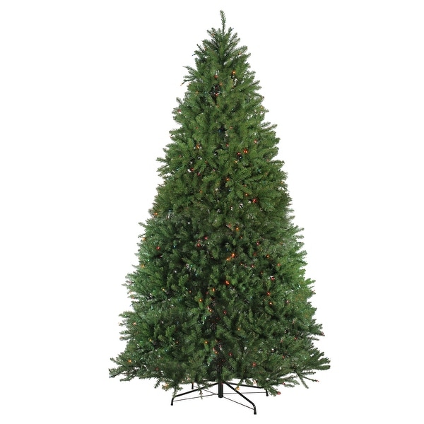 12' PreLit Rockwood Pine Artificial Christmas Tree，Multi LED Lights