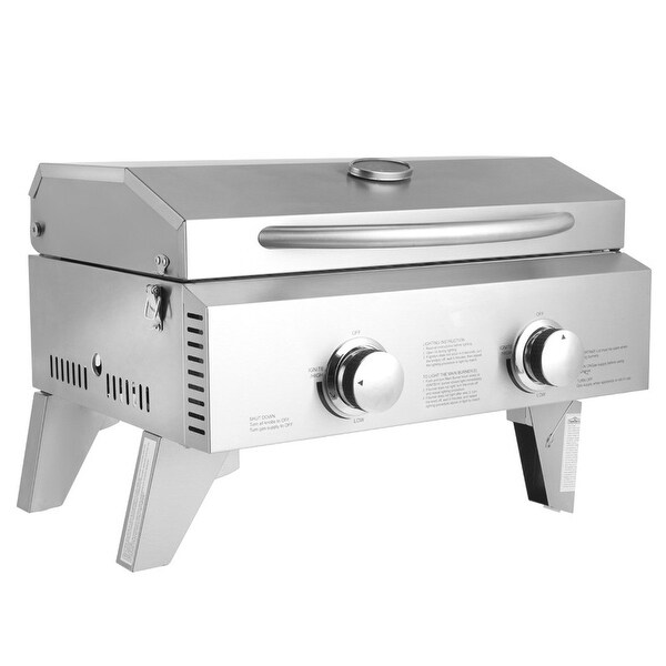 2 - Burner Stainless Steel Portable Liquid Propane 20000 BTU Gas Grill