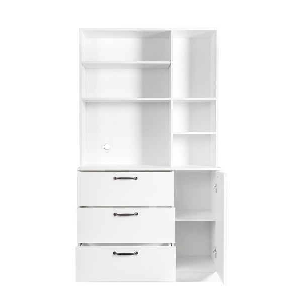 White Large Sideboard Buffet Kitchen Pantry Cabinet for Home Office