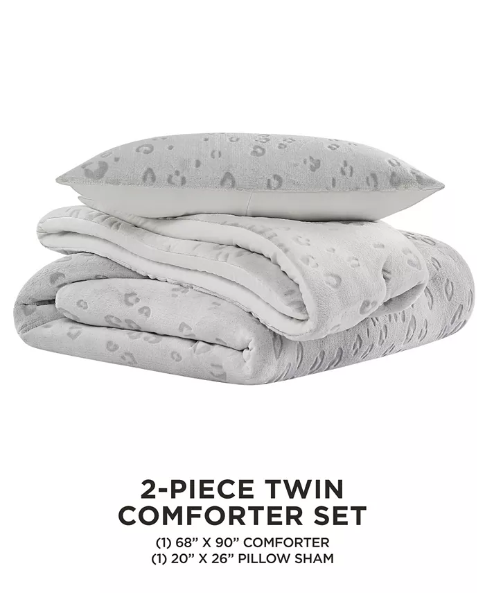 Juicy Couture Valentina Leopard 2 Piece Reversible Comforter Set， Twin  Twin XL