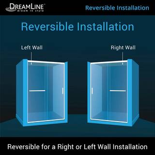 DreamLine Infinity-Z 60 in. W x 72 in. H Sliding Semi Frameless Shower Door in Satin Black Finish with Clear Glass SHDR-0960720-09