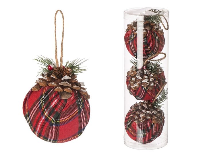 Plaid Fabric Ornament - JK95051RK