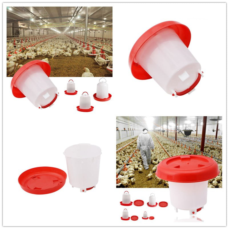 Nokiwiqis Poultry Hen Food Water Feeder， Plastic Poultry Drinker Accessories