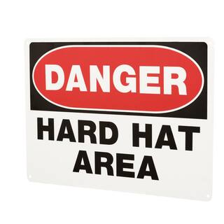 Everbilt 10 in. x 14 in. Aluminum Danger Hard Hat Area Sign 31024