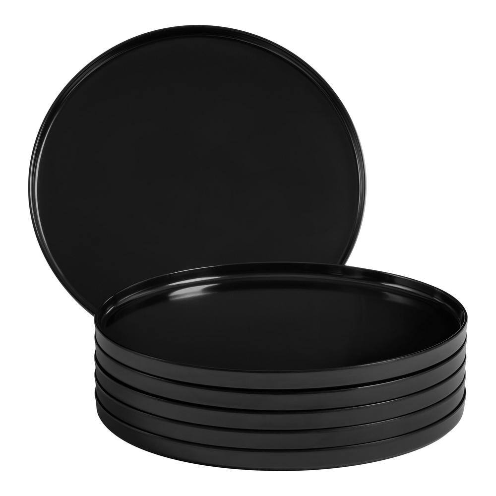 Home Decorators Collection Trenblay Coupe Melamine Dinner Plates in Charcoal Black (Set of 6) TPL1105MDBLK