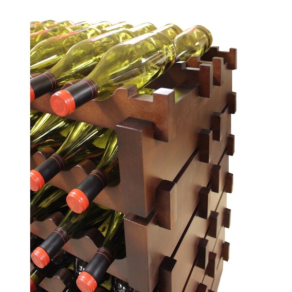 108 Bottle， Double Modular Wine Rack， Stained