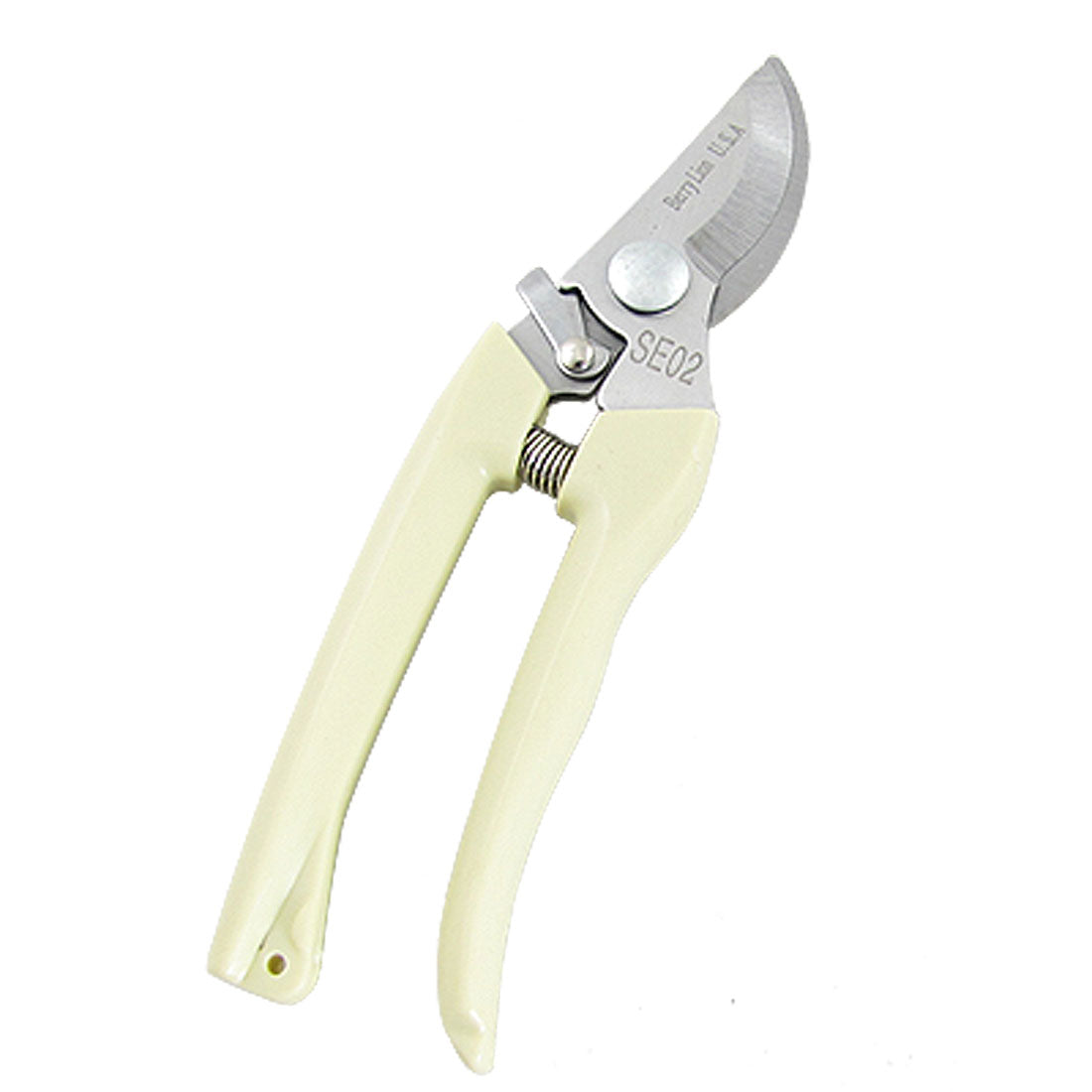 Unique Bargains Off White Handle Pruner Garden Tool 7"Pruning Shears