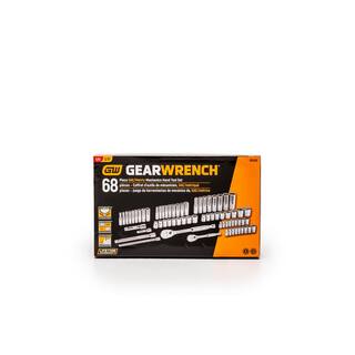 GEARWRENCH 14 in. and 38 in. Drive Standard  Deep SAEMetric 90-Tooth Ratchet and Socket Mechanics Tool Set (68-Piece) 83000