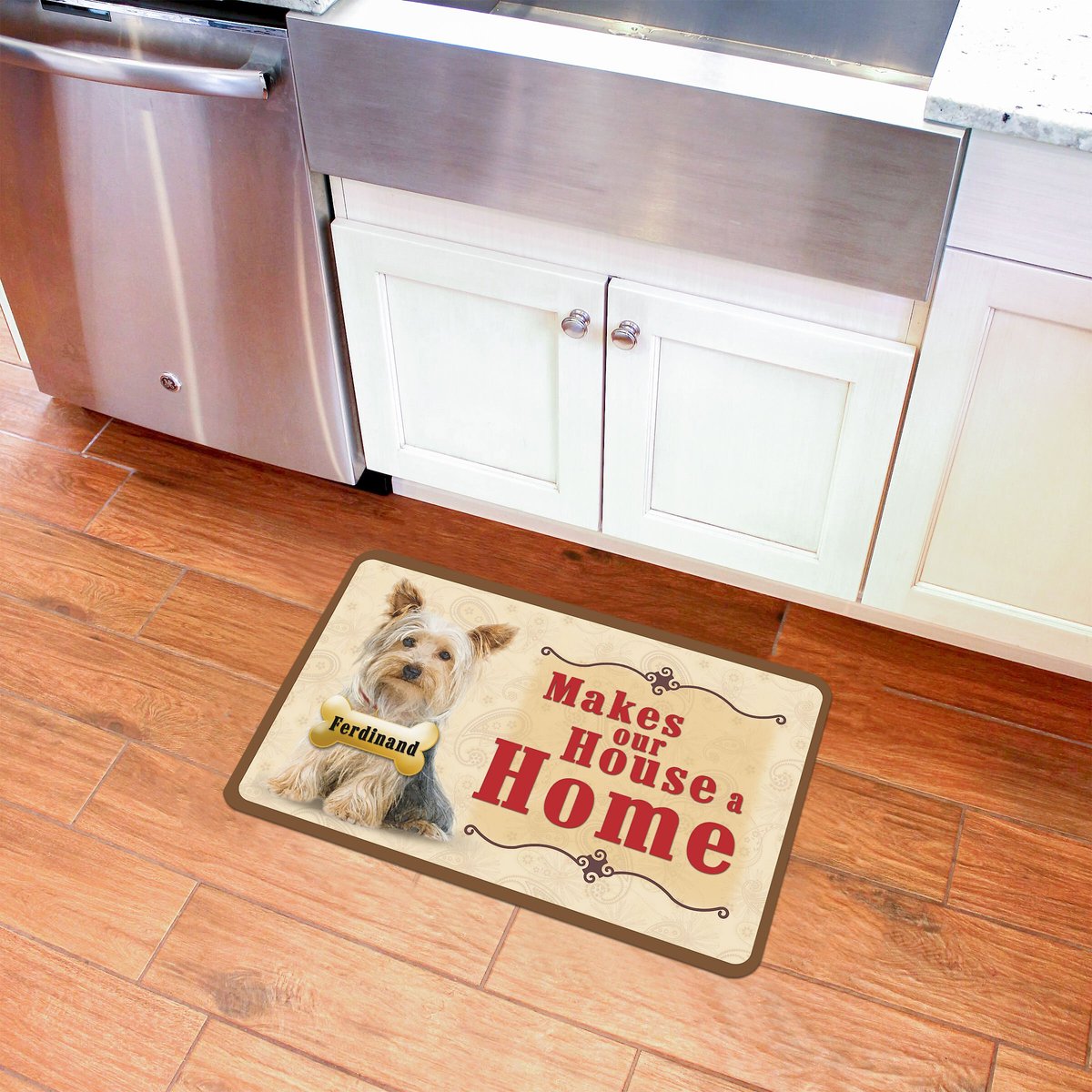 Bungalow Flooring Makes Our House A Home Yorkshire Terrier Personalized Floor Mat