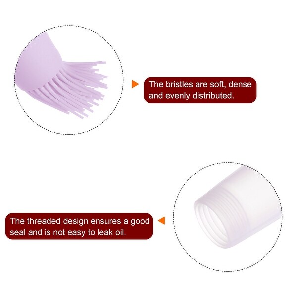 2pcs Silicone Oil Bottle Brush Tip Tail for Barbecue Cooking Baking， Purple